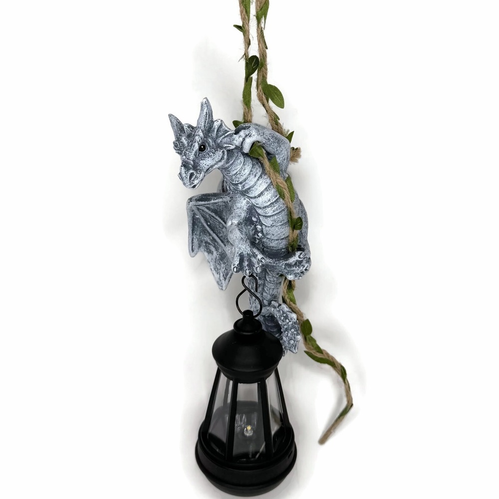 Dragon Climbing Solar Lantern On A Vine